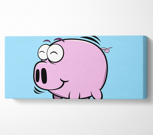 Happy Pig Smiling Baby Blue