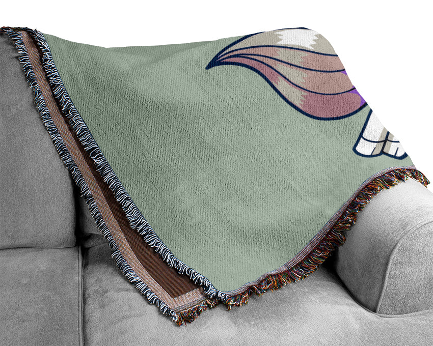 Leaping Unicorn Baby Blue Woven Blanket