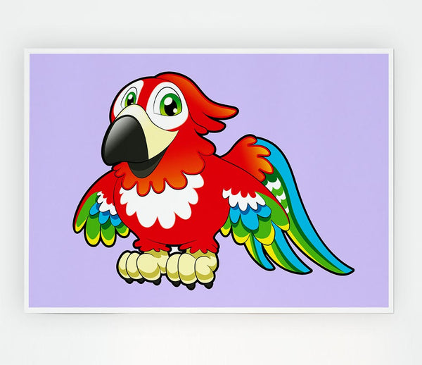 Little Parrot Lilac Print Poster Wall Art