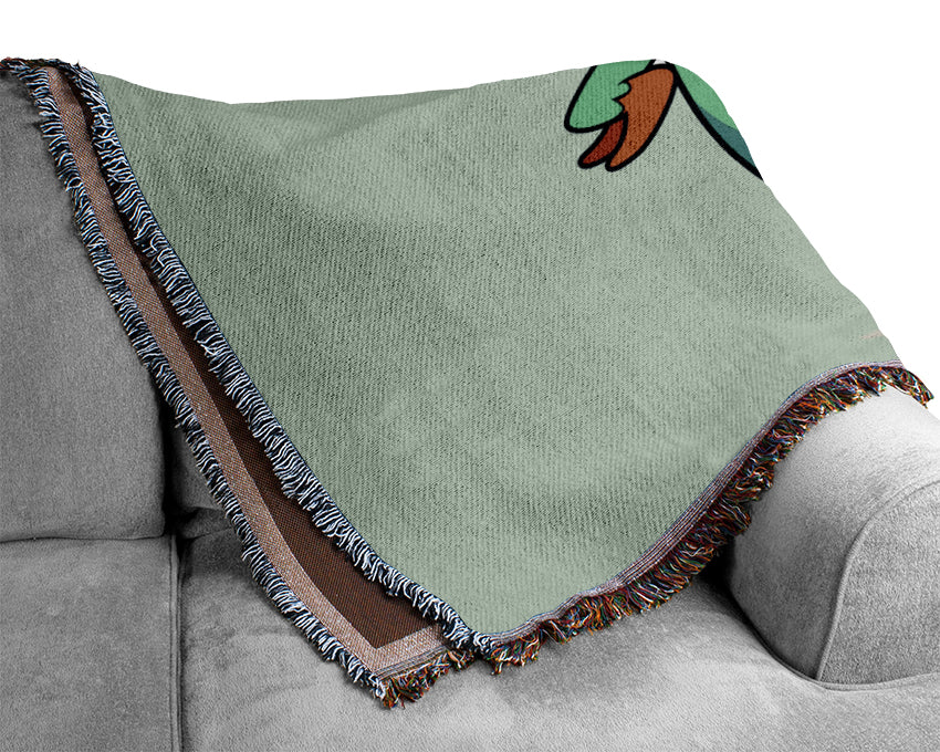 Pirate Parrot Eyepatch Baby Blue Woven Blanket