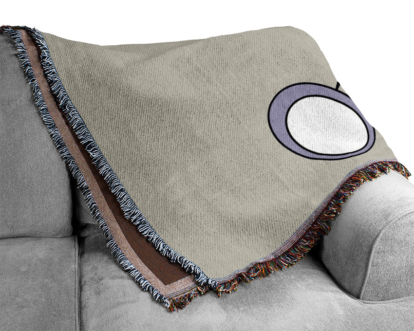 Rabbit Sitting Down Lilac Woven Blanket