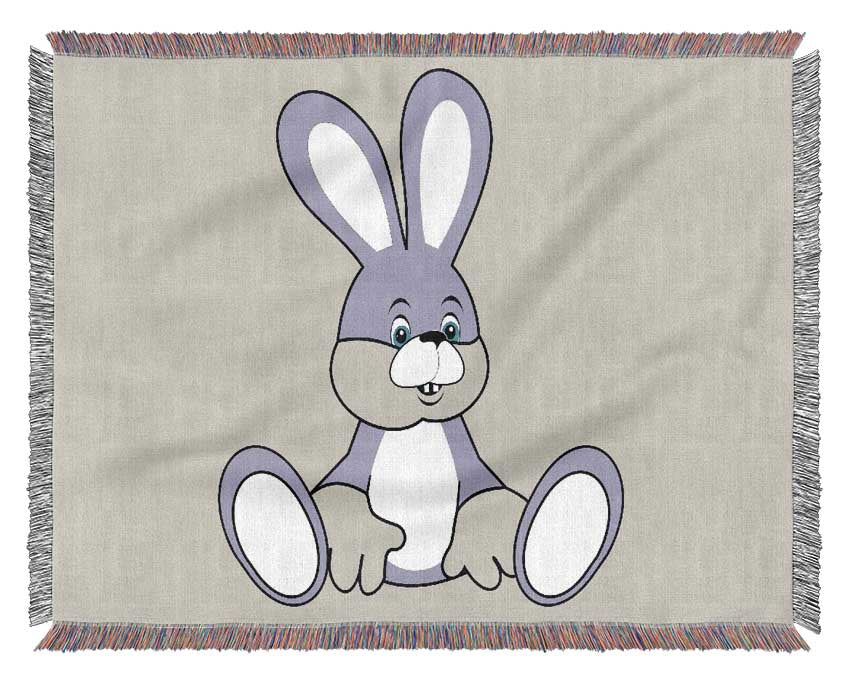 Rabbit Sitting Down Lilac Woven Blanket