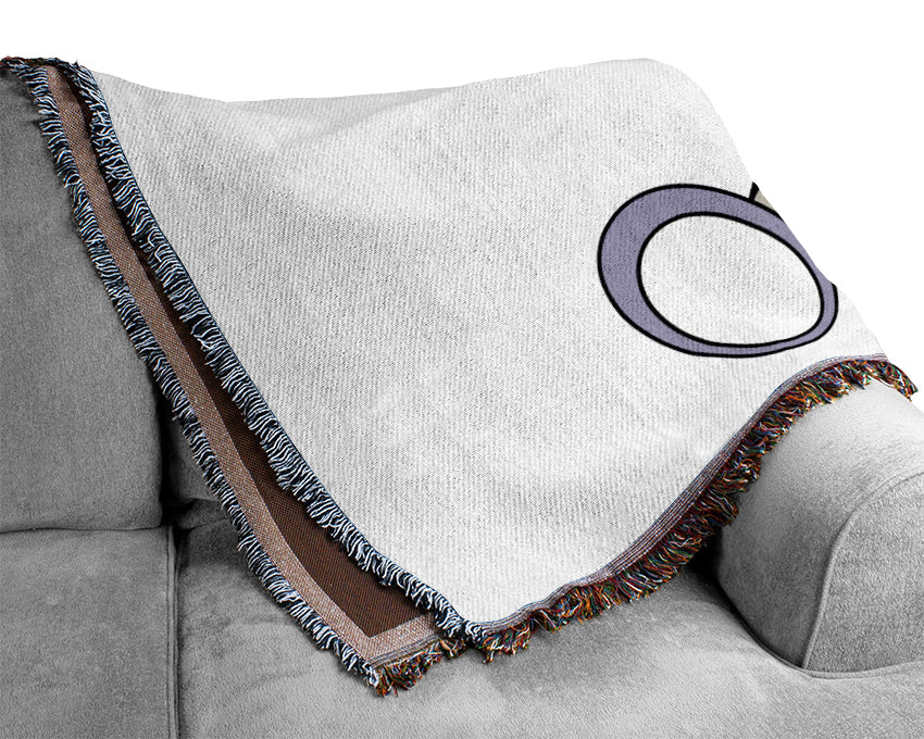 Rabbit Sitting Down Pink Woven Blanket