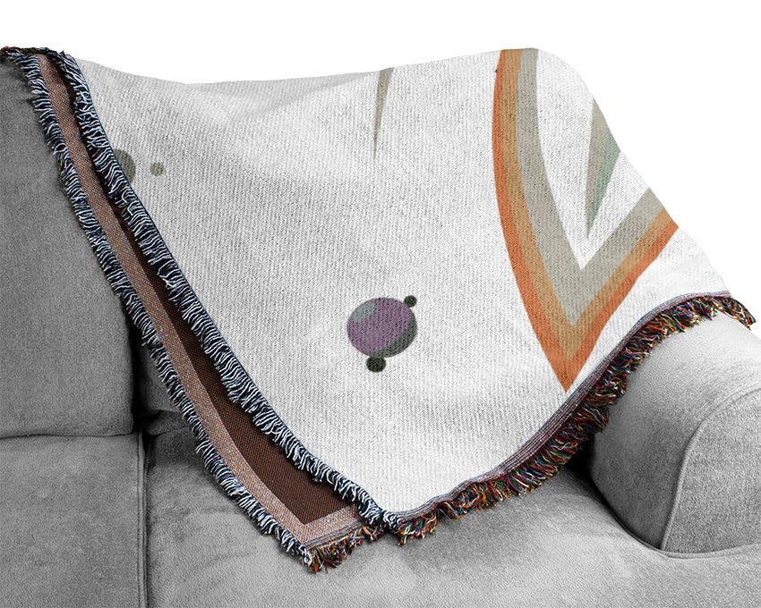 Rocket Ship Pink Woven Blanket