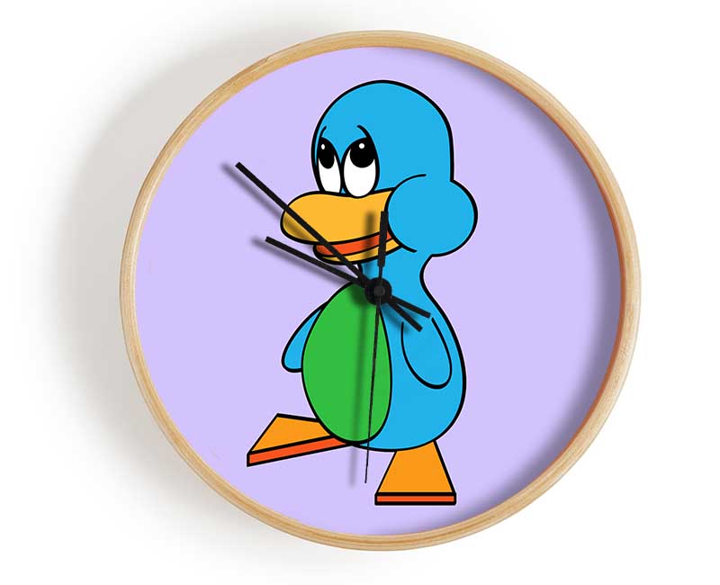 Sad Duck Lilac Clock - Wallart-Direct UK