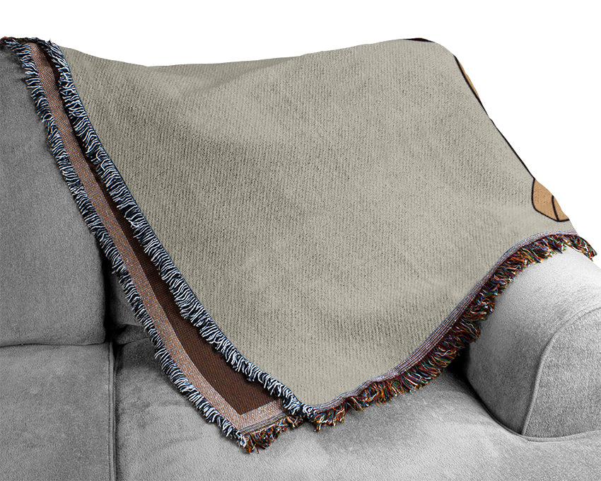 Sad Lion Lilac Woven Blanket