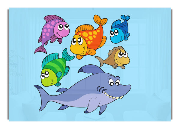 Shark And Fish Baby Blue