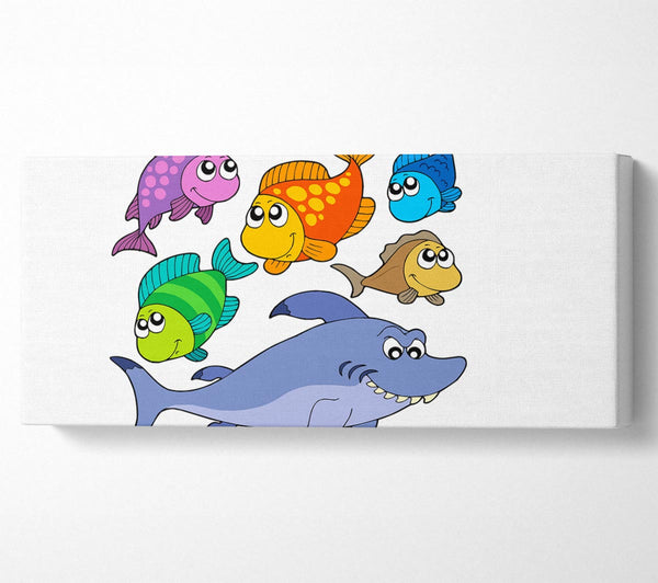 Hai und Fisch weiß
