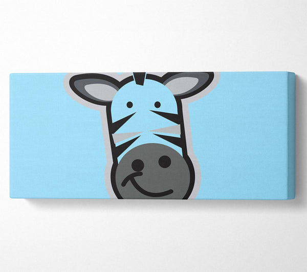 Lächelndes Zebragesicht Baby Blau