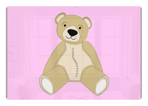 Stitched Up Teddy Pink