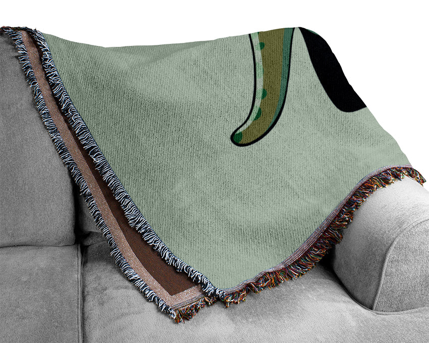 Suprised Dinosaur Baby Blue Woven Blanket