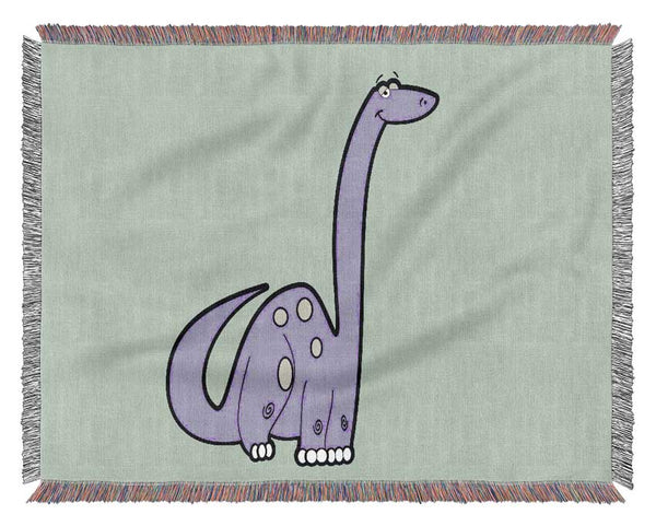 Tall Dinosaur Baby Blue Woven Blanket