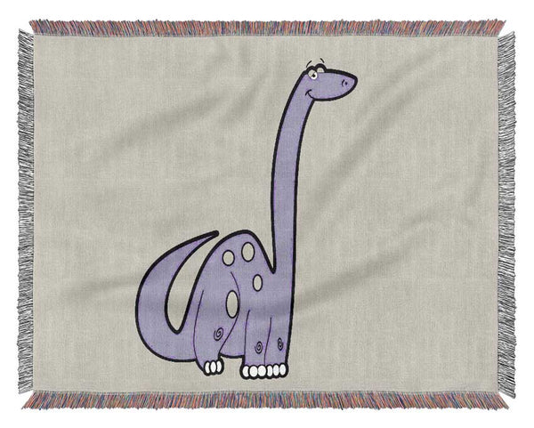 Tall Dinosaur Lilac Woven Blanket