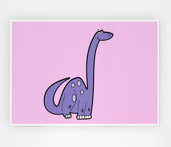 Tall Dinosaur Pink Print Poster Wall Art