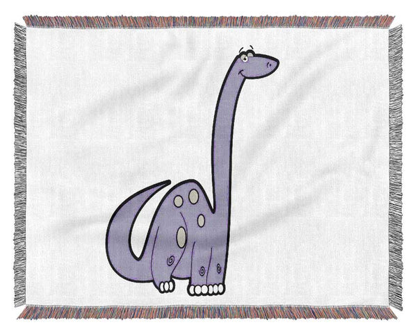 Tall Dinosaur White Woven Blanket