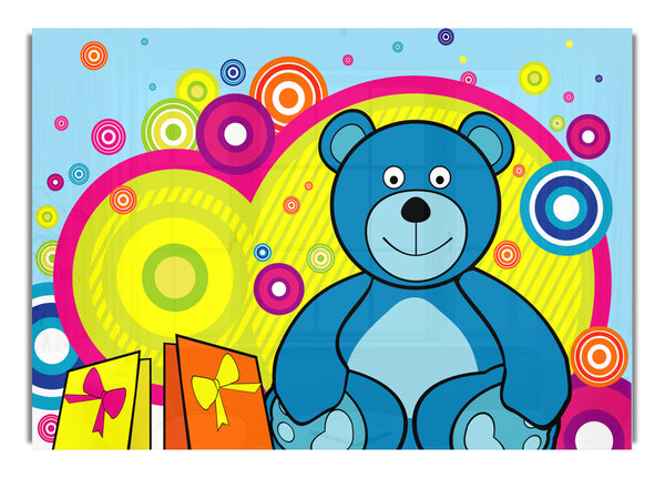 Teddy Bear Circles Baby Blue