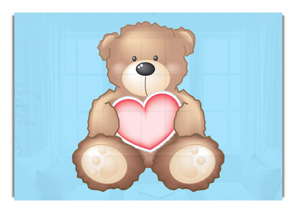 Teddy Bear Love Heart Baby Blue