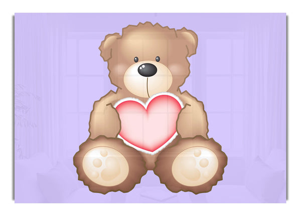 Teddy Bear Love Heart Lilac