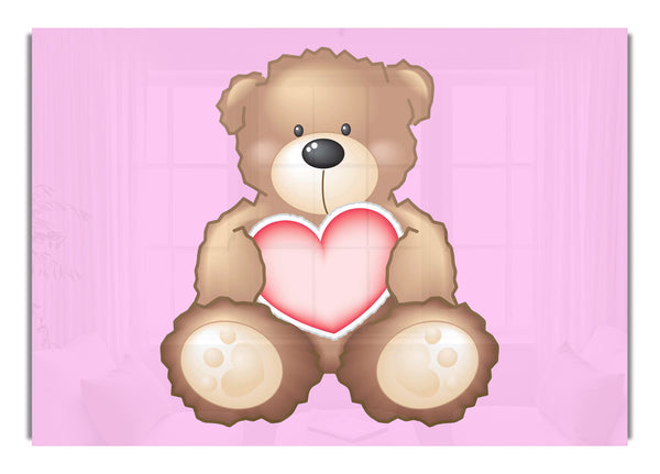 Teddy Bear Love Heart Pink