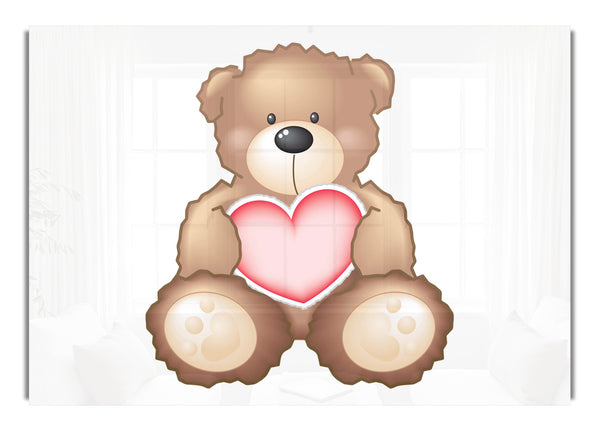 Teddy Bear Love Heart White