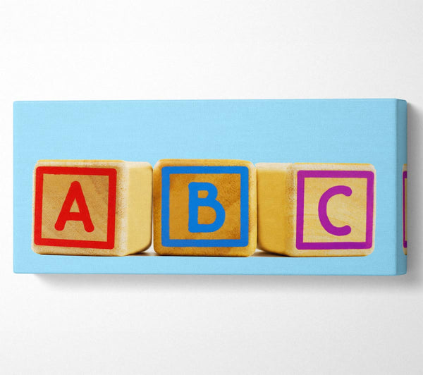Drei Alphabetblöcke Babyblau