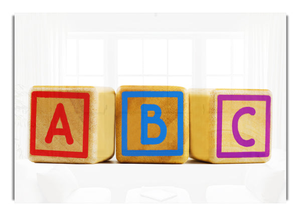 Drei Alphabet-Blöcke weiß
