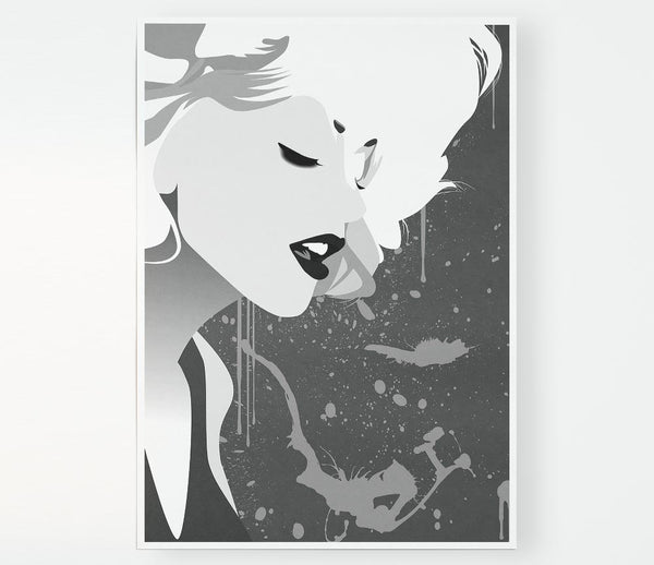 Angel Face Grey Print Poster Wall Art