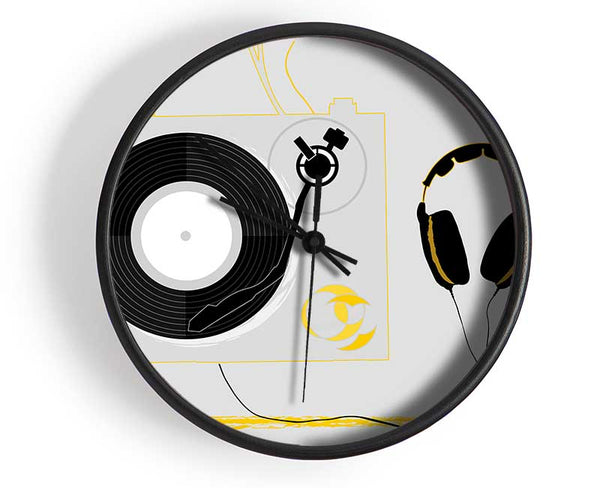 Dj Turn Style And Headphones Clock - Wallart-Direct UK