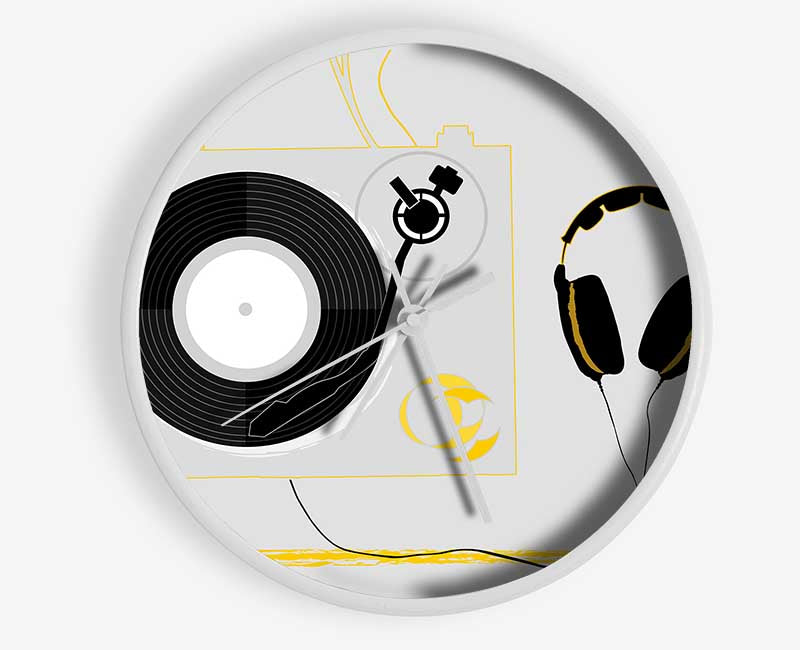Dj Turn Style And Headphones Clock - Wallart-Direct UK