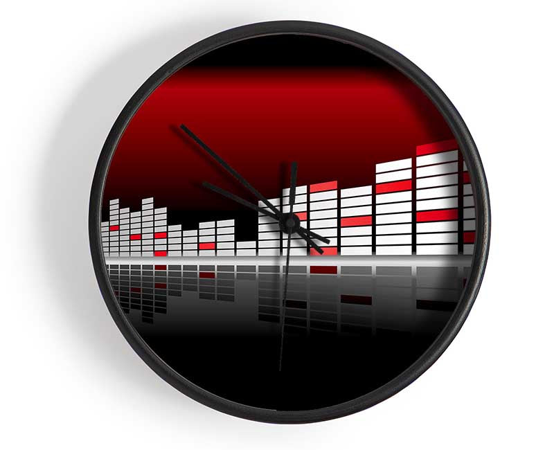 Graphic Equalizer Red Clock - Wallart-Direct UK