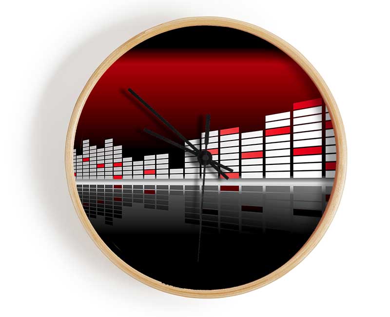 Graphic Equalizer Red Clock - Wallart-Direct UK