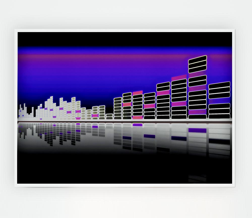 Graphic Equalizer Reflection Print Poster Wall Art