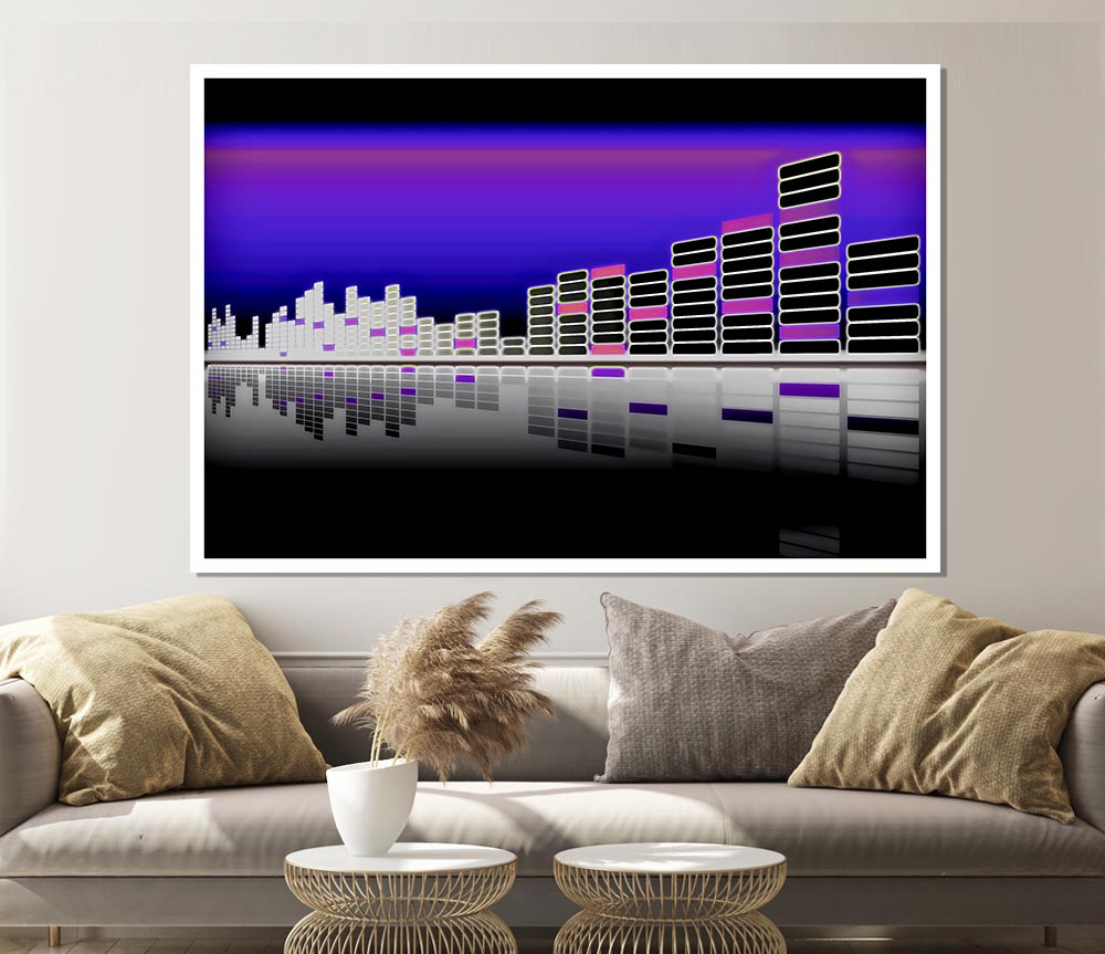 Graphic Equalizer Reflection Print Poster Wall Art