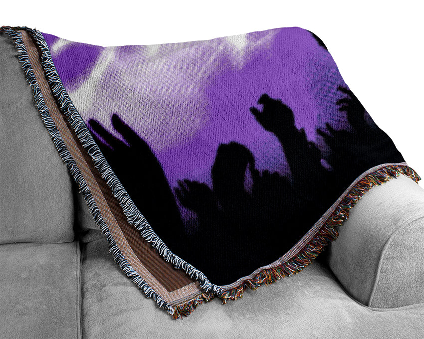Rave Lights Pink Woven Blanket