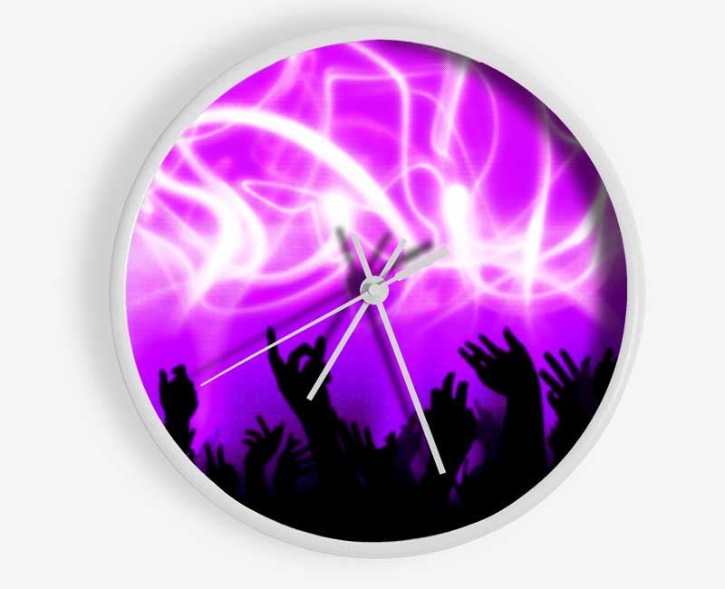 Rave Lights Pink Clock - Wallart-Direct UK