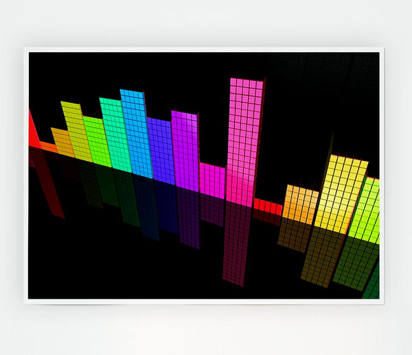 Colourful Equalizer Print Poster Wall Art