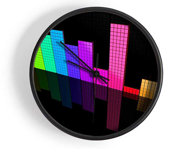Colourful Equalizer Clock - Wallart-Direct UK