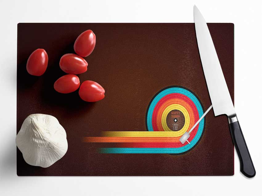 Groovy Record Glass Chopping Board
