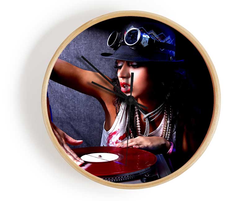 Sexy Dj Girl Clock - Wallart-Direct UK