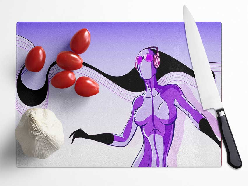 Abstract Purple Alien Glass Chopping Board