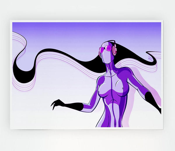 Abstract Purple Alien Print Poster Wall Art