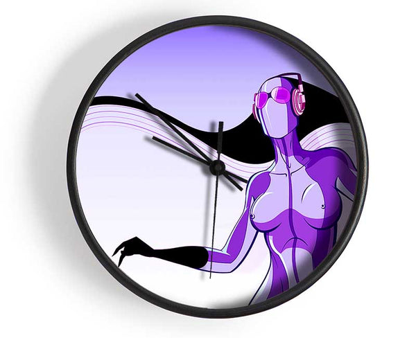 Abstract Purple Alien Clock - Wallart-Direct UK