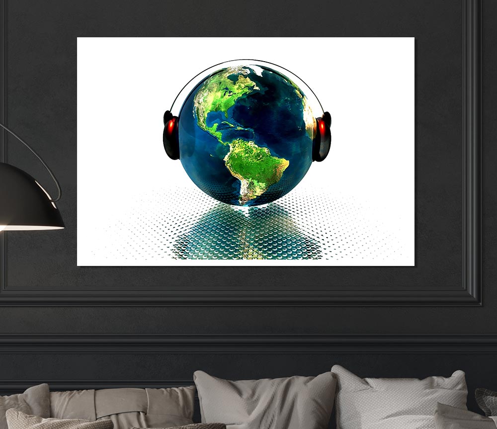 Earth In Music Print Poster Wall Art