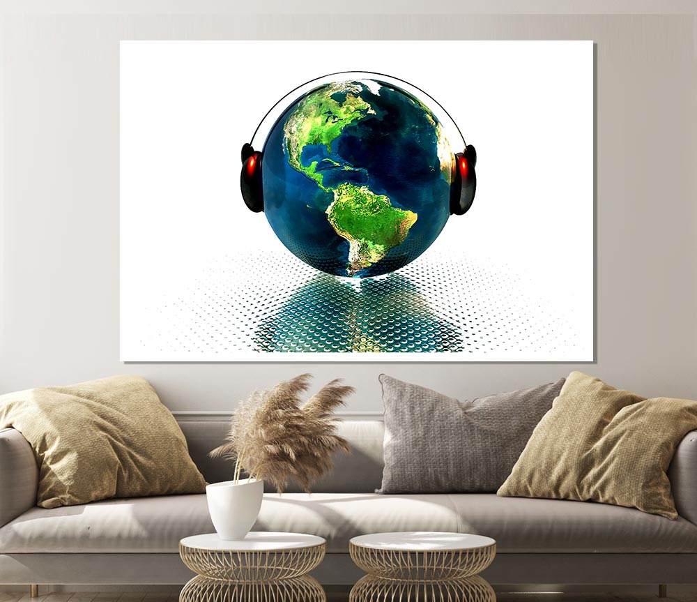 Earth In Music Print Poster Wall Art