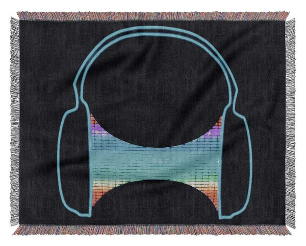 Headphone Funk Black Woven Blanket