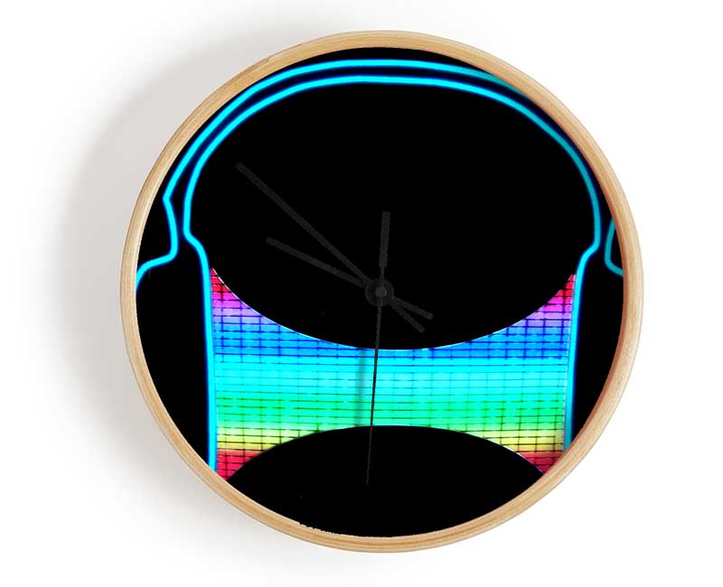 Headphone Funk Black Clock - Wallart-Direct UK