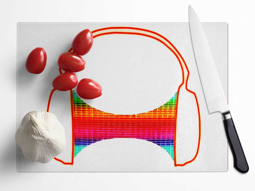 Headphone Funk White Glass Chopping Board