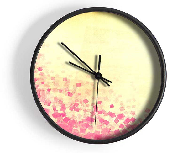 Pink Squares Clock - Wallart-Direct UK