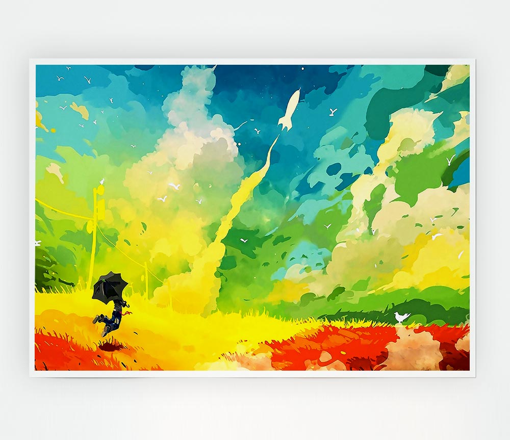 Clouds Multicolour Print Poster Wall Art