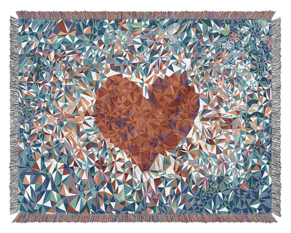 Love Heart Glass Woven Blanket